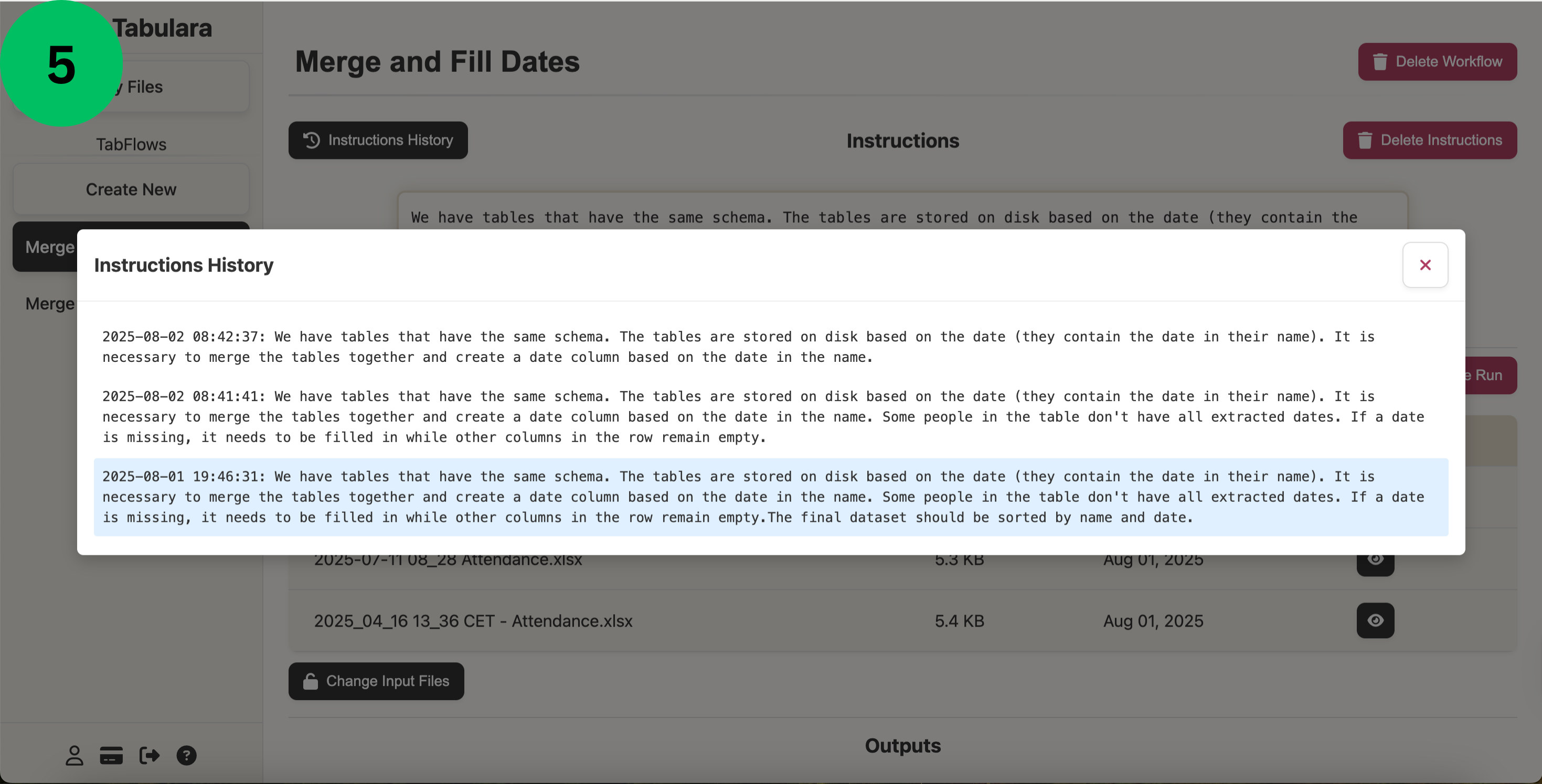 Add Tabulara files dialog