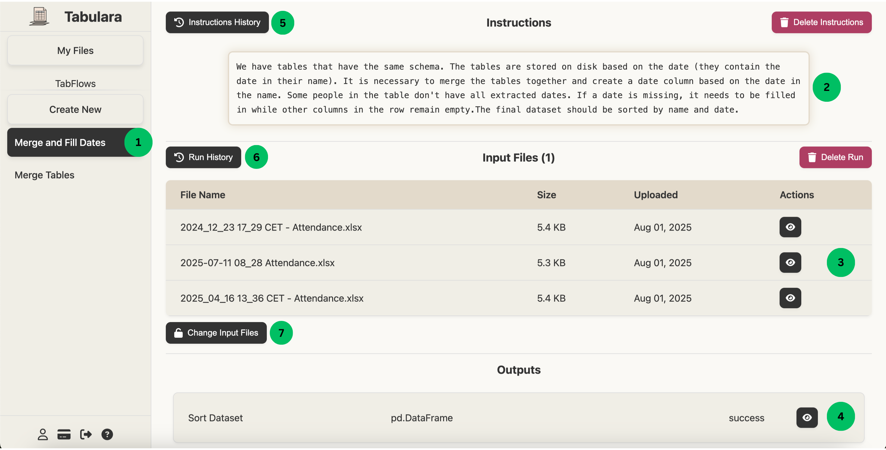 Tabflow creation overview